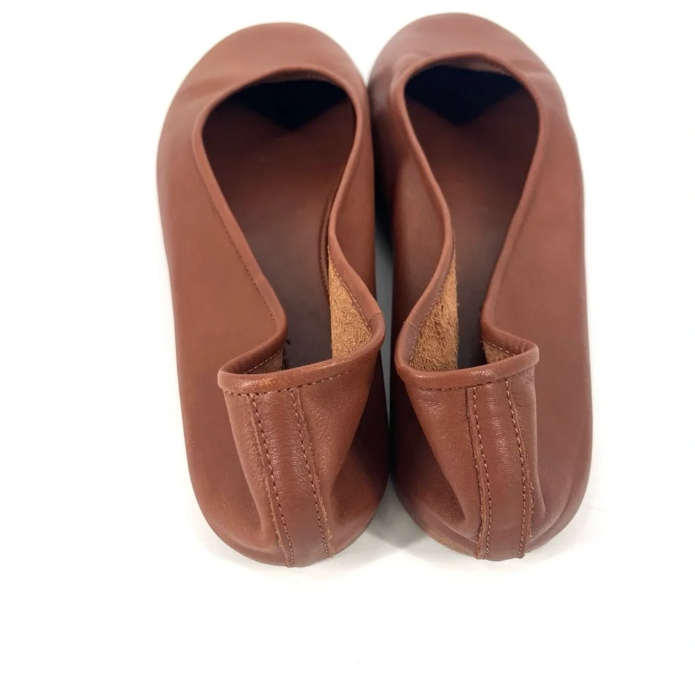 Jenni Kayne Charlotte Luxury Ballet Flat in Brown Soft Leather Size 41 - Picture 6 of 12